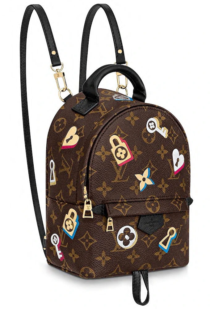 Louis Vuitton Palm Springs Monogram Love Lock Mini Brown in Coated  Canvas/Calfskin with Gold-tone - US