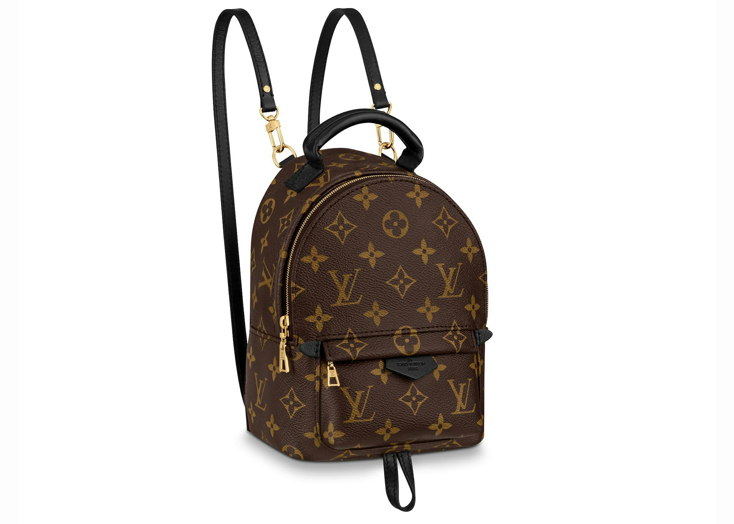 cilia Støt Roux Louis Vuitton Palm Springs Monogram (Updated Zipper) Mini Brown in Coated  Canvas/Calfskin with Gold-tone - US