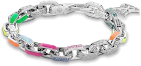 Louis Vuitton Silver Tone Damier Metal Chain Bracelet 596lvs315