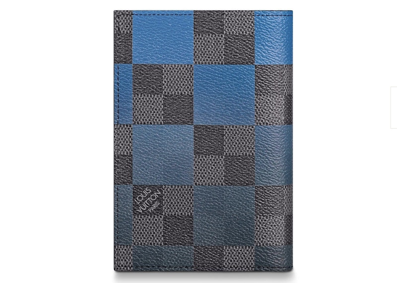 Louis Vuitton Passport Cover Damier Graphite Giant Blue in Coated