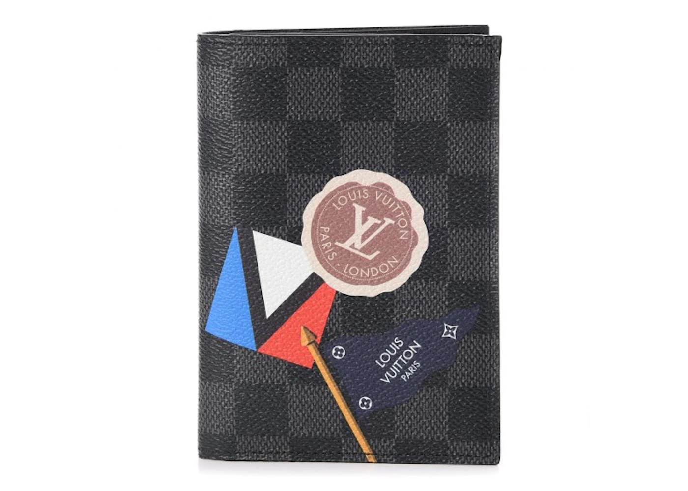 Louis Vuitton Passport Cover LV League Damier Graphite Black