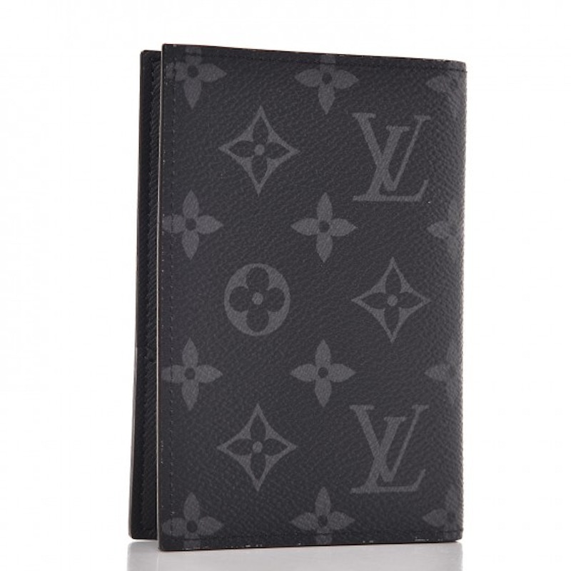 Louis Vuitton Passport Cover Monogram Eclipse Black/Grey in Toile