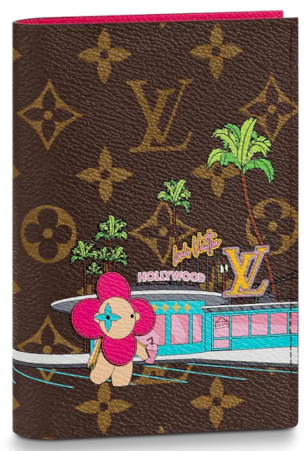 Louis Vuitton Passport Cover Monogram Vivienne Fuchsia Pink in Coated