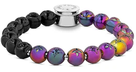 Louis Vuitton Pearls Bracelet Engraved Monogram Colors Black/Multicolor