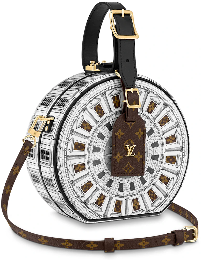 Louis Vuitton x Fornasetti Petit Boite Chapeau Black/White in Printed  Patent Calfskin Leather with Gold-tone - US