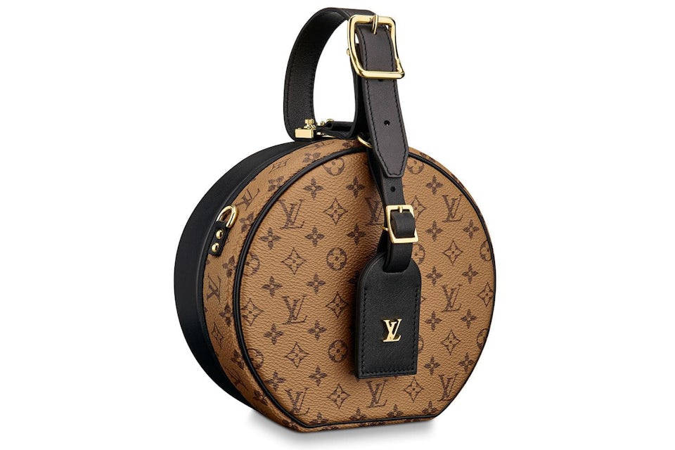 Auth Spa - Dịch Vụ Spa Túi Xách, Giày Dép Authentic Tại HCM. Louis Vuitton Petite Boite Chapeau Monogram Reverse Black in Coated Canvas/Calfskin with Gold-tone - US