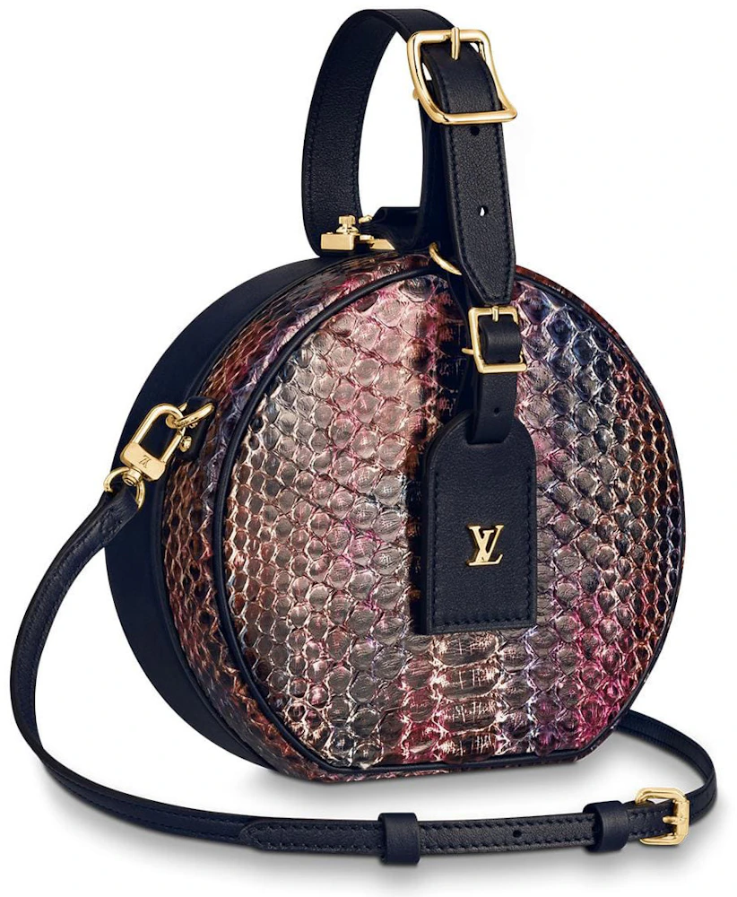 Auth Brand New Rare Louis Vuitton Petite Boite Chapeau Python Blue Leather  Bag