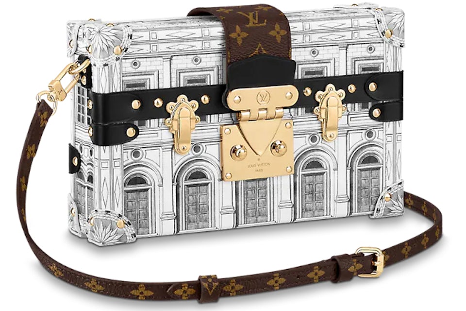 Louis Vuitton x Fornasetti Petite Malle Black/White in Printed Patent  Calfskin Leather with Gold-tone - US