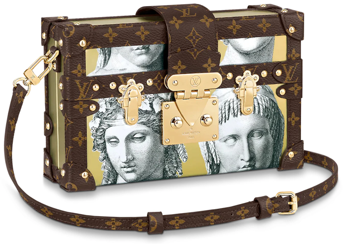 Auth Spa - Dịch Vụ Spa Túi Xách, Giày Dép Authentic Tại HCM. Louis Vuitton x Fornasetti Petite Malle Faded Portrait Gold/Brown in Cowhide Leather with Gold-tone - US