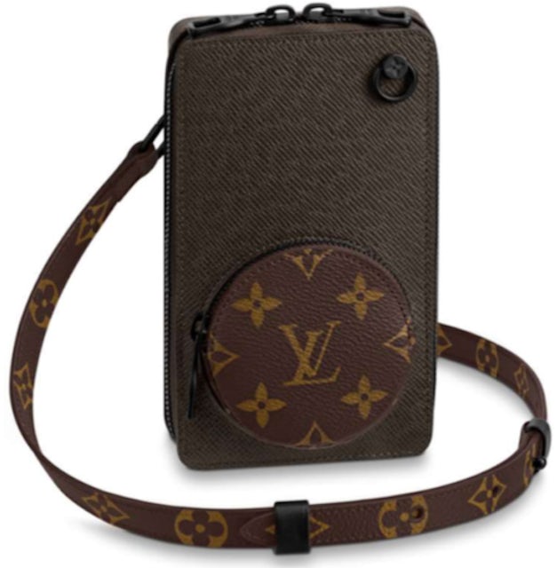 Louis Vuitton Phone Box Monogram Taiga Brown in Coated Canvas/Leather with  Black-tone - DE