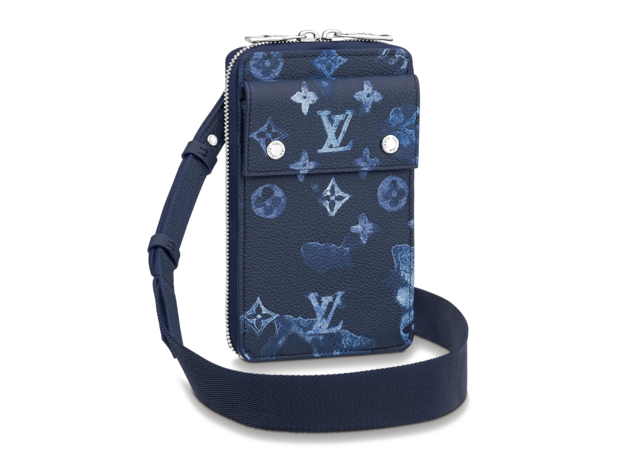 Louis Vuitton Phone Pouch Ink Watercolor in Cowhide Leather with