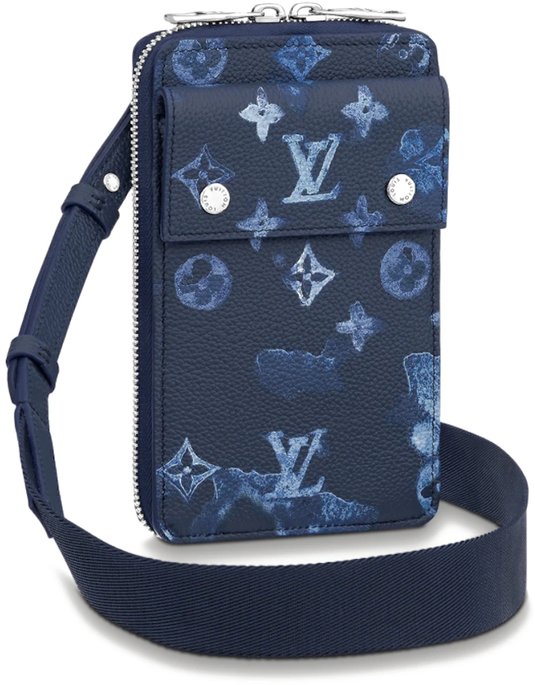 Louis Vuitton Phone Pouch Ink Watercolor in Cowhide Leather with
