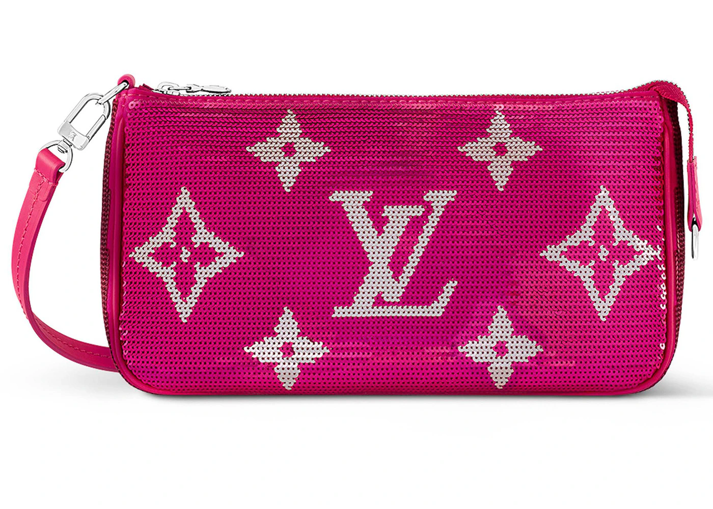 Louis Vuitton Pochette Accessories Fuchsia Gold in Sequins on