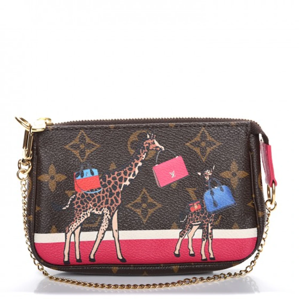 Louis Vuitton Pochette Accessories Giraffe Xmas Monogram Mini Brown/Pink in  Canvas with Gold-tone - US