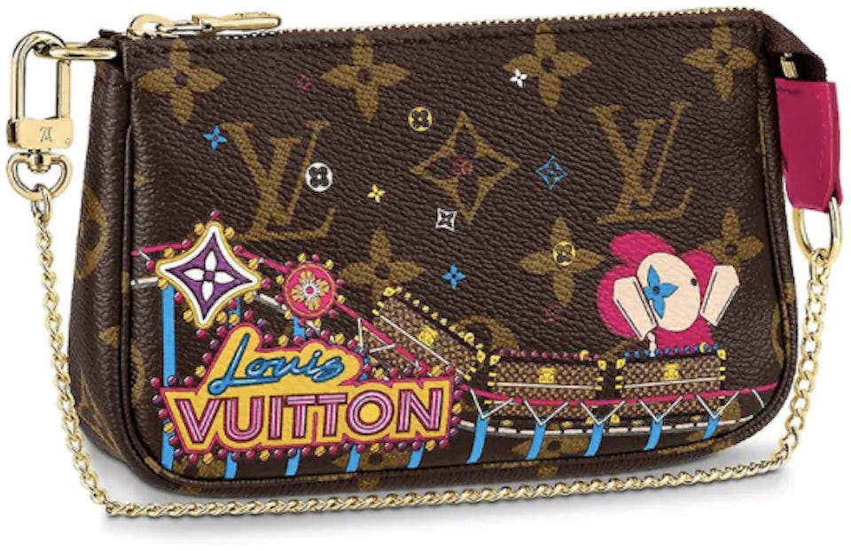 Louis Vuitton Pochette Accessories Monogram Vivienne Holiday Mini Rose  Pivoine Pink in Coated Canvas with Gold-tone - US