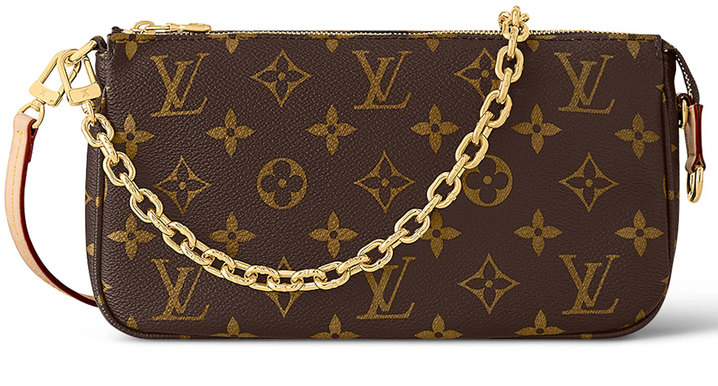 Louis Vuitton Pochette Accessories Monogram in Coated Canvas with Gold ...