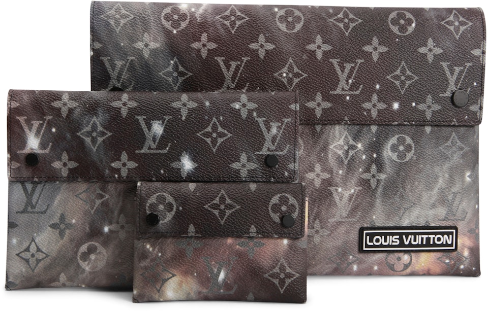 Louis Vuitton Alpha Triple Pochette Monogram Galaxy Black Multicolor in Coated Canvas with Black-tone -