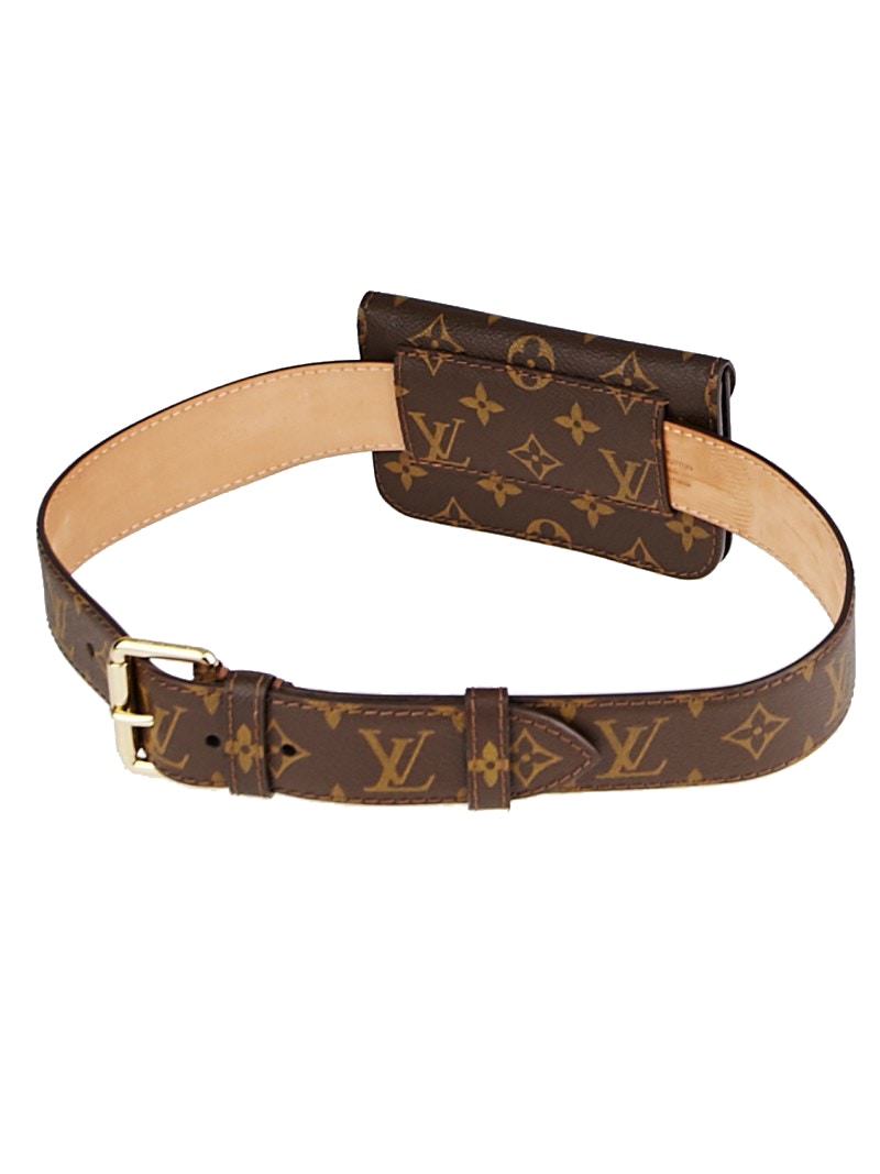 Louis Vuitton Belt Pochette Monogram Brown in Coated Canvas with GoldTone