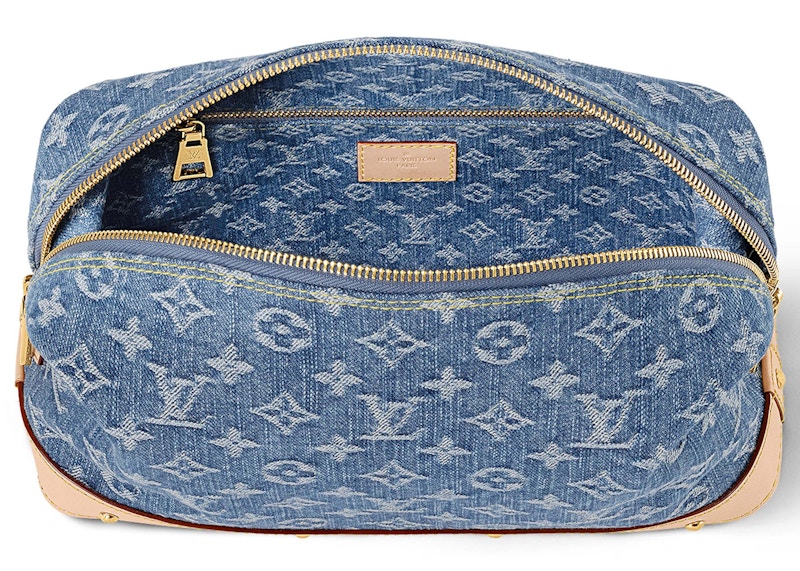 Louis Vuitton Pochette Cosmetique GM Monogram Denim Blue in Cotton