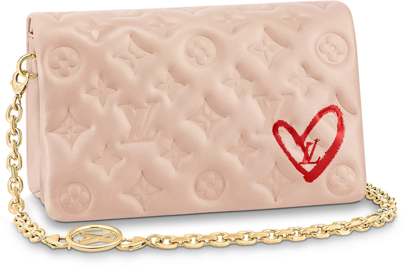 Louis Vuitton Limited Edition Pochette Coussin Monogram Pink Lambskin in  Lambskin Leather with Gold-tone - GB