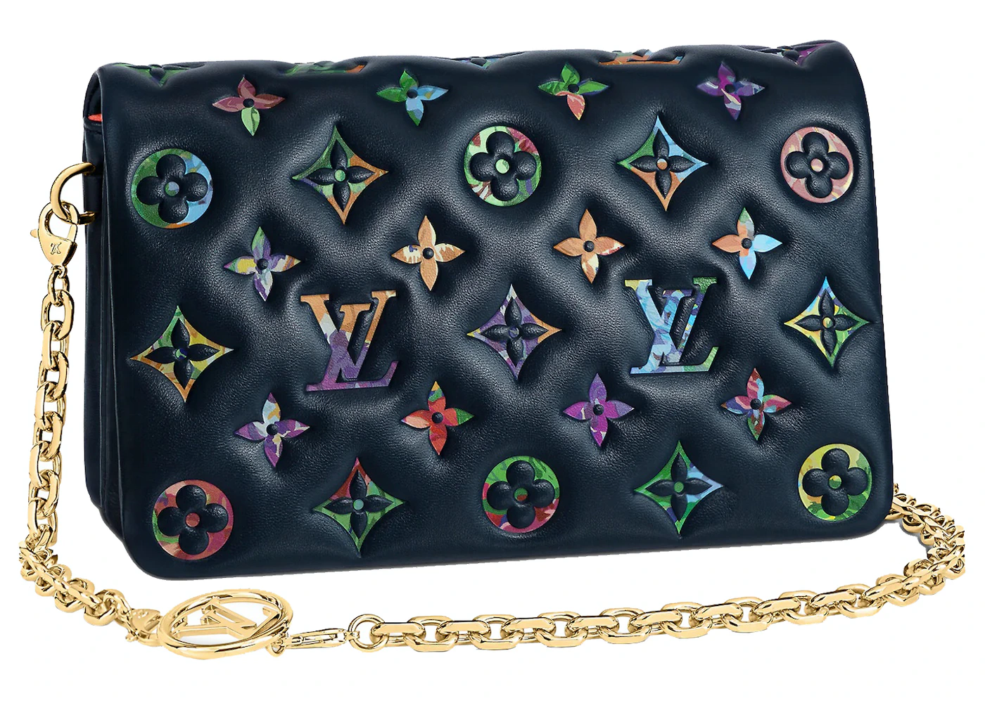 Louis Vuitton Pochette Coussin Navy Blue in Lambskin Leather with Gold-tone  - US