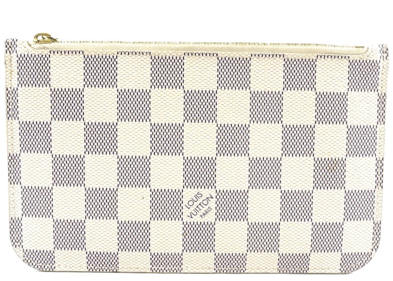 Pre-owned Louis Vuitton Women's  Pochette Damier Azur Pm In Beige Lining