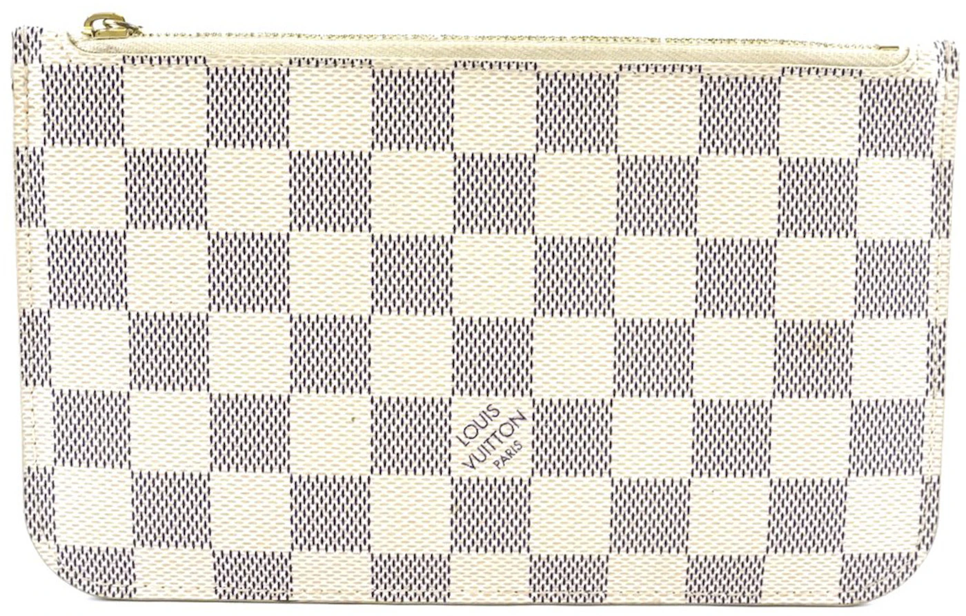 Louis Vuitton Pochette Damier Azur PM Beige Lining in Coated Canvas with  Gold-tone - GB