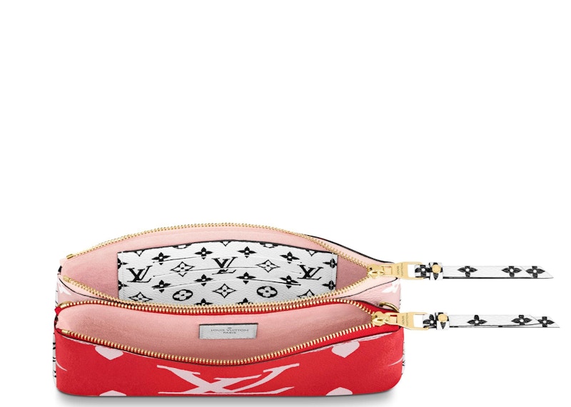 Louis Vuitton Pochette Double Zip Monogram Giant Red/Pink in Coated
