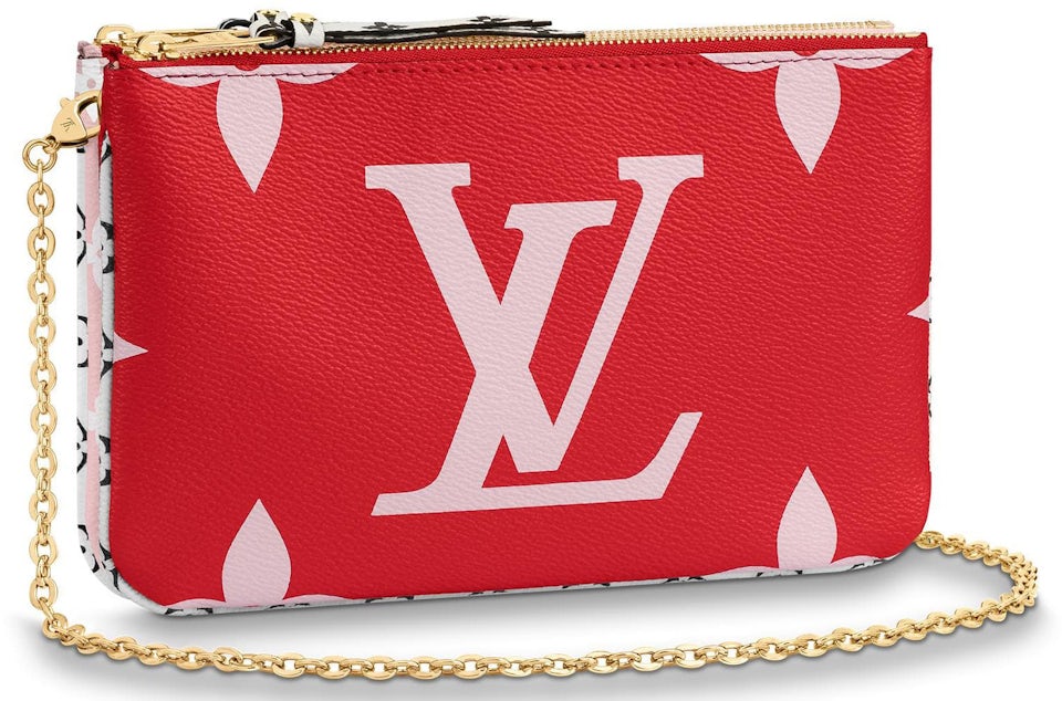 Louis Vuitton Pochette Double Zip Monogram Giant Red/Pink in Coated Canvas  with Gold-tone - US