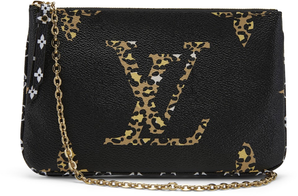 Louis Vuitton Pochette Double Zip Monogram Giant Jungle Black Multicolor in  Coated Canvas with Gold-tone - GB