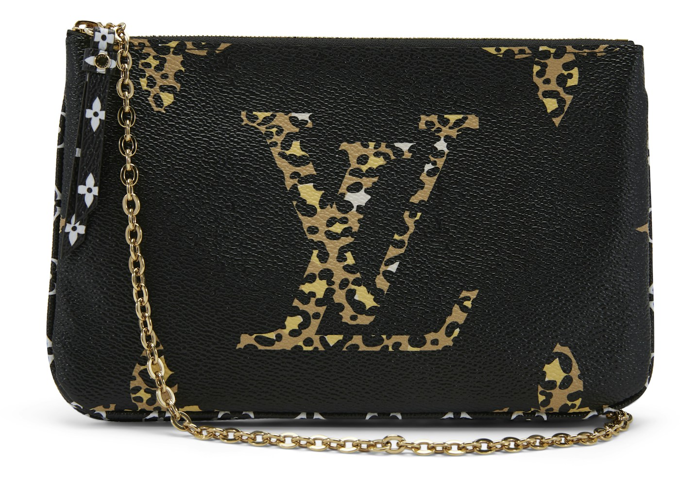 Louis Vuitton Pochette Double Zip Monogram Giant Jungle Black Multicolor In Coated Canvas With Gold Tone Louis Vuitton Pochette Double Zip Monogram Giant Jungle Black Multicolor In Coated Canvas With Gold Tone