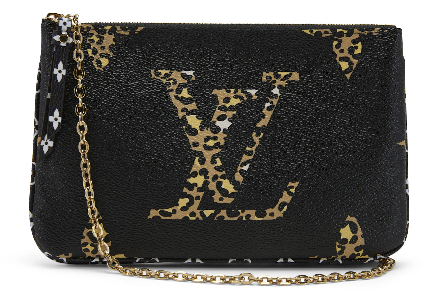 Louis Vuitton Pochette Double Zip Monogram Giant Jungle Black Multicolor In Coated Canvas With Gold Tone Louis Vuitton Pochette Double Zip Monogram Giant Jungle Black Multicolor In Coated Canvas With Gold Tone
