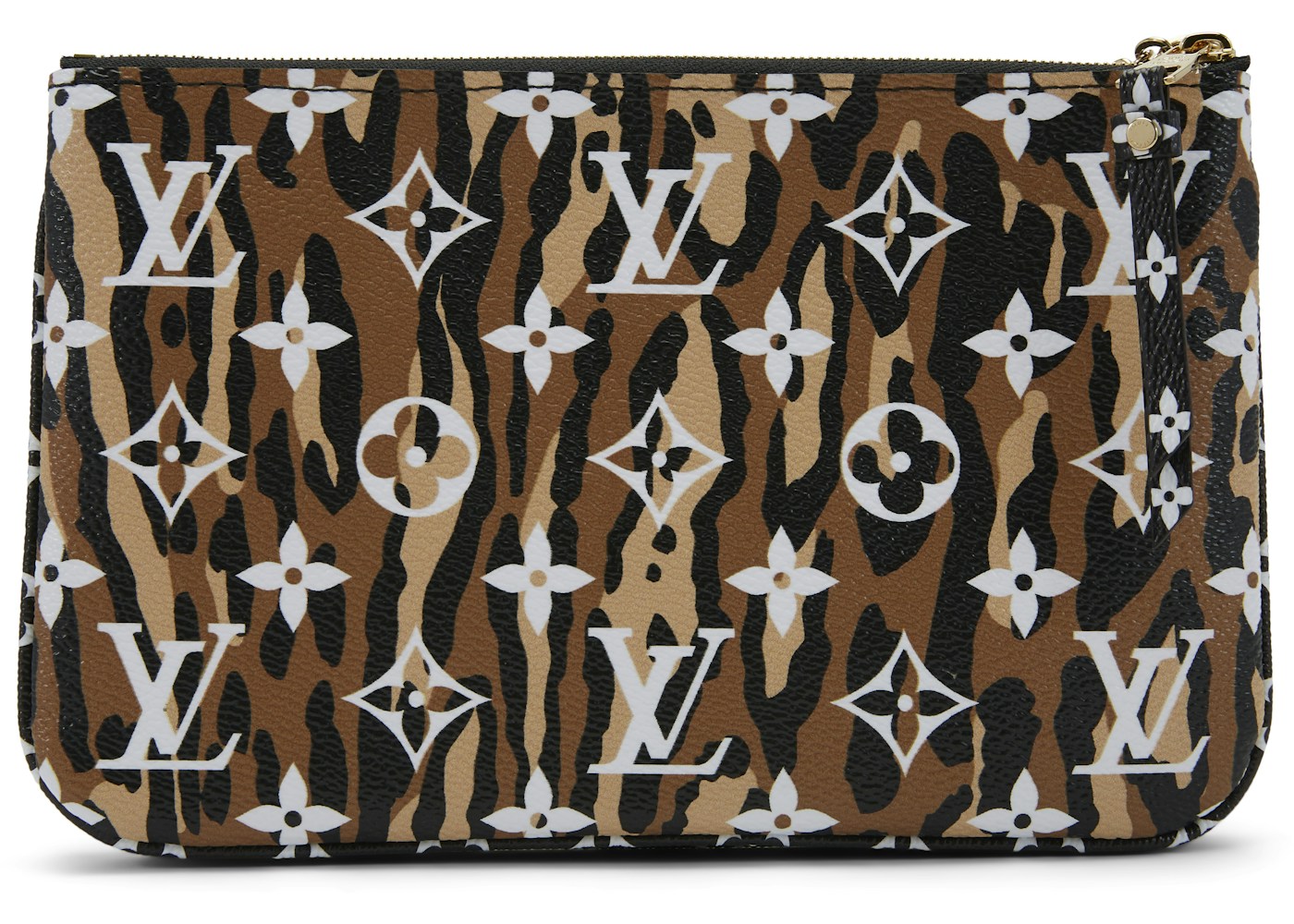 Louis Vuitton Pochette Double Zip Monogram Giant Jungle Black Multicolor In Coated Canvas With Gold Tone Louis Vuitton Pochette Double Zip Monogram Giant Jungle Black Multicolor In Coated Canvas With Gold Tone