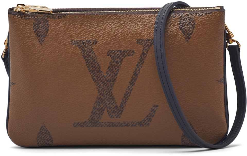 Louis Vuitton Pochette Double Zip Monogram Giant Reverse Brown in