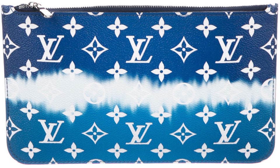 Louis Vuitton Pochette Escale Neverfull Monogram Blue/White in Coated  Canvas with Silver-tone - US