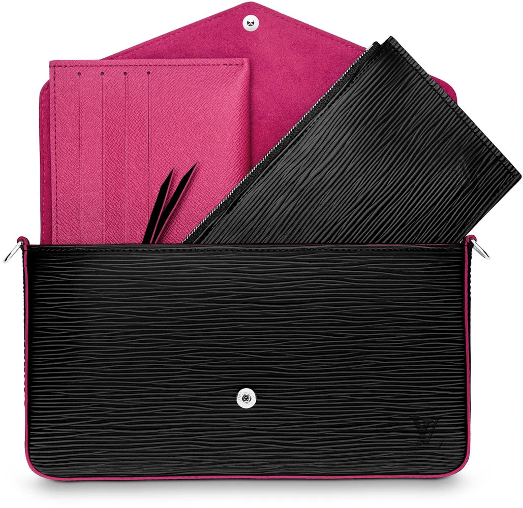 Louis Vuitton Pochette Felicie Epi Hot Pink/Black in Leather with