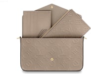 Louis Vuitton Pochette Felicie Monogram&Damier Azur Wear&tear, review, what  fits&Tory Burch Fleming 