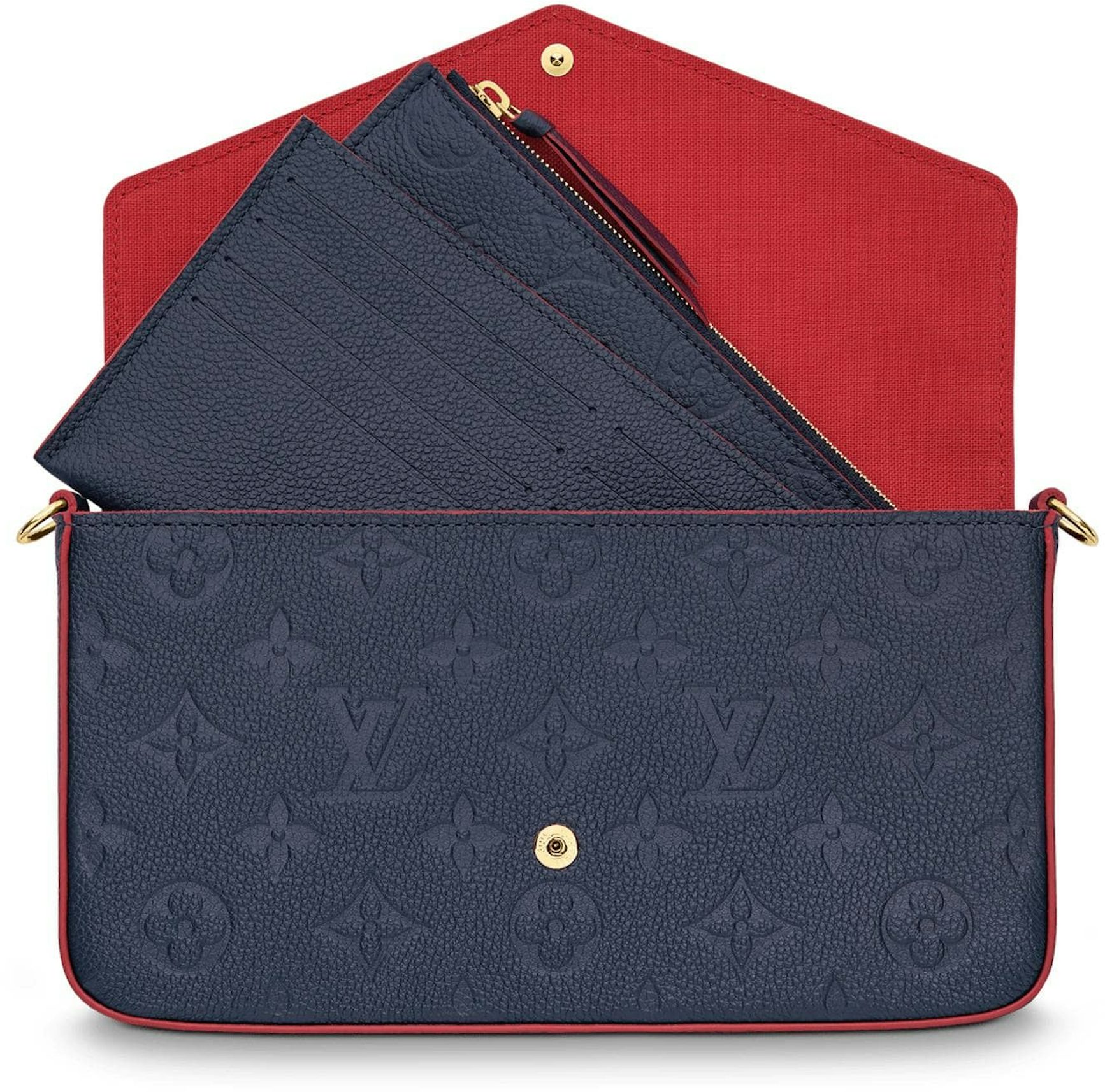 Louis Vuitton Pochette Felicie Monogram Empreinte Marine Rouge in Leather  with Gold-tone - US