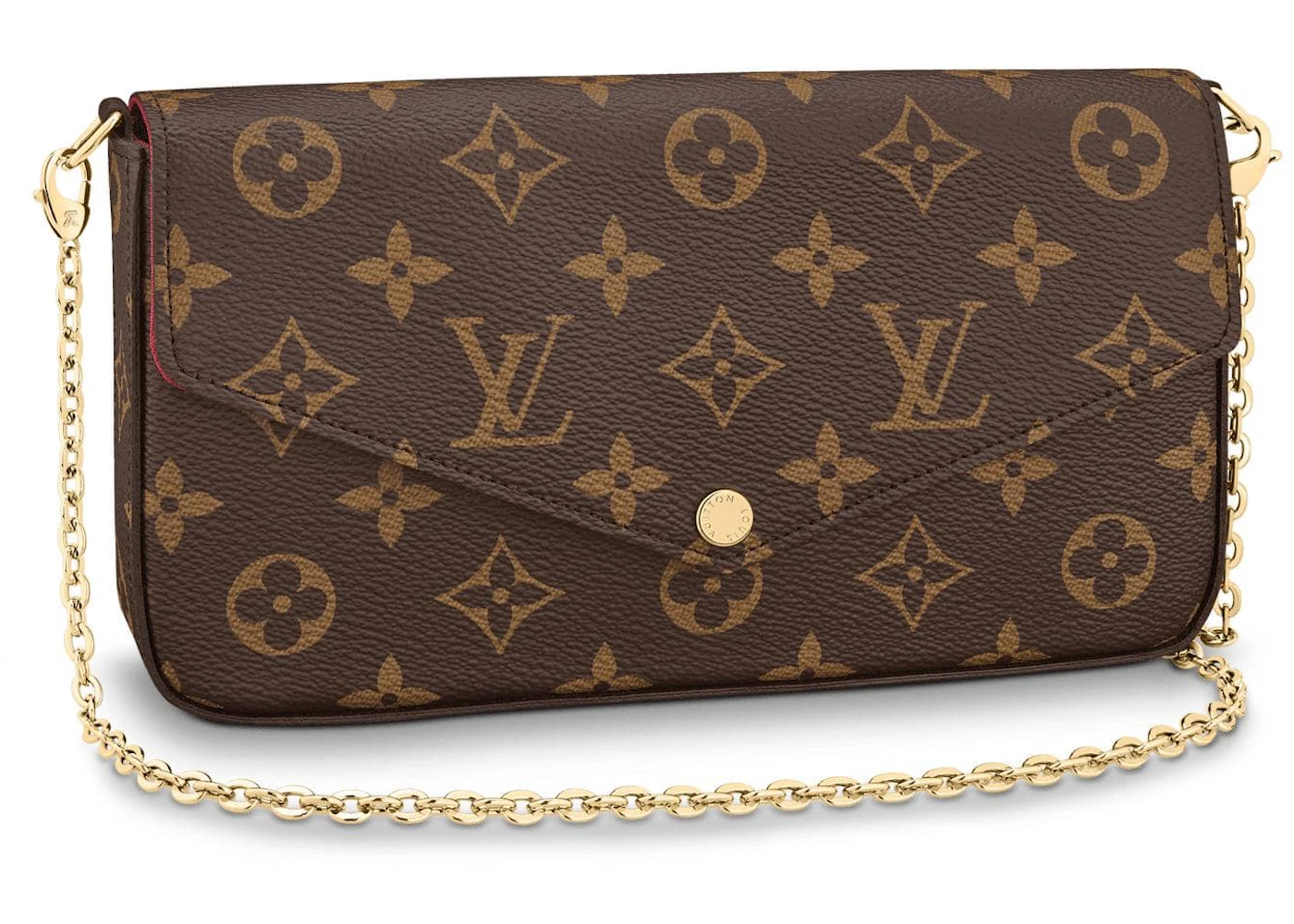 Louis Vuitton Pochette Felicie Monogram Fuchsia Lining in Canvas