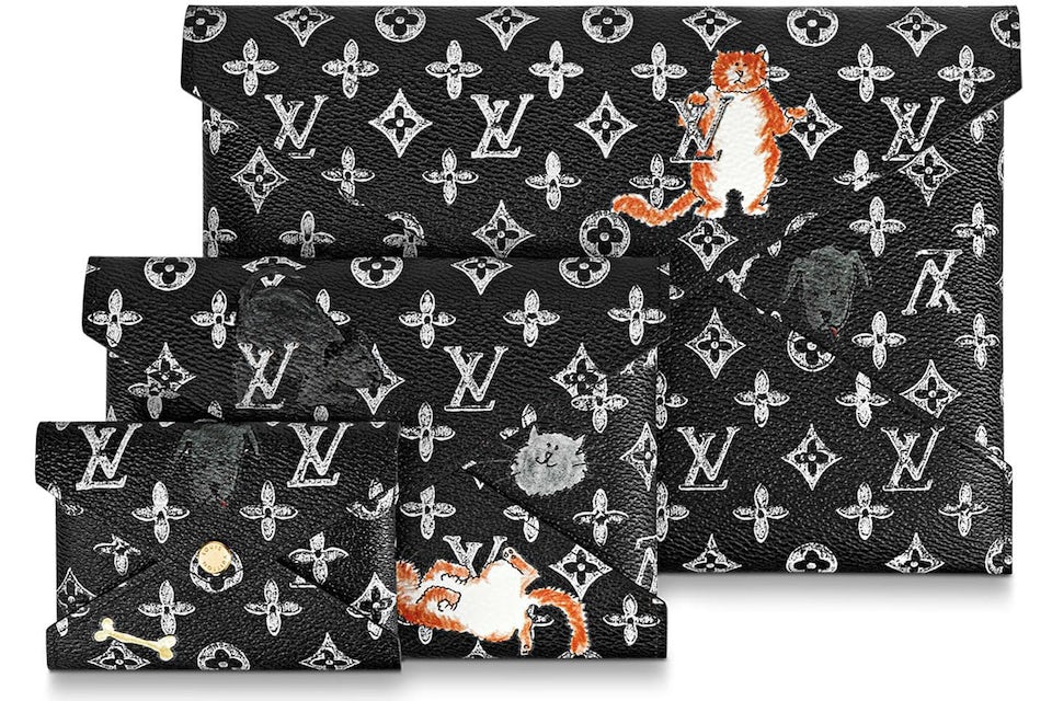 Louis Vuitton Pochette Kirigami Monogram Catogram Black/White in