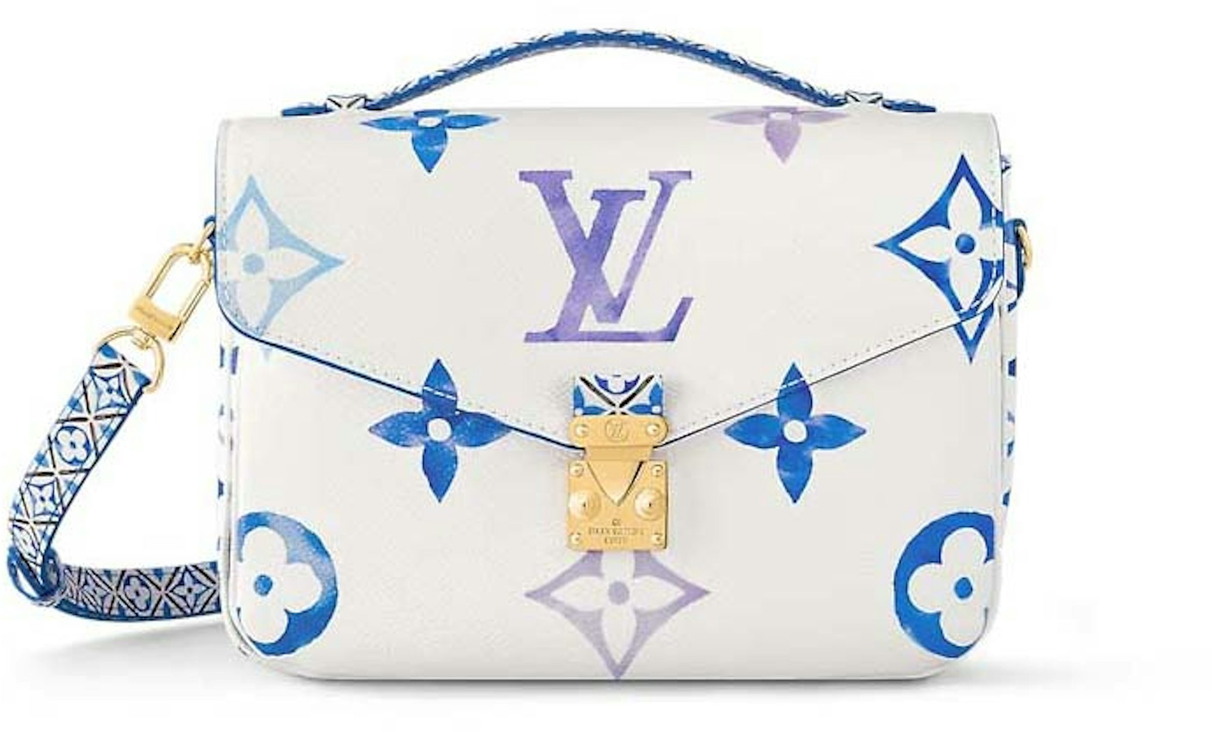 Louis Vuitton Pochette Metis MM Blue in Coated Canvas with Gold-tone - US