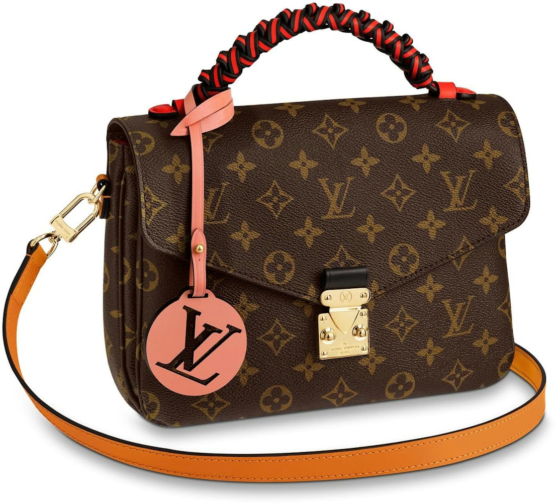 Vuitton Pochette Metis Monogram Braided Coquelicot Red in Coated Canvas with Gold-tone