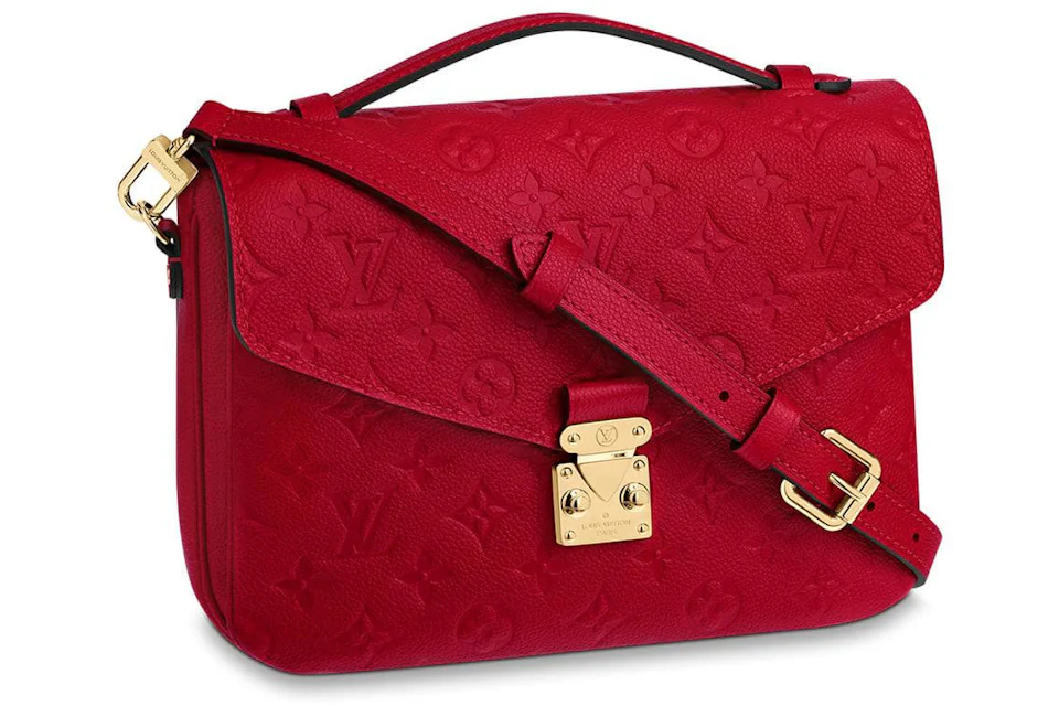 Louis Vuitton Pochette Metis Monogram Empreinte Scarlet in Leather with ...