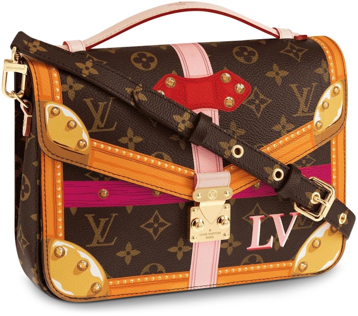 legetøj skat spørge Louis Vuitton Pochette Metis Monogram Summer Trunk Collection Brown/Pink in  Coated Canvas with Gold-tone - US