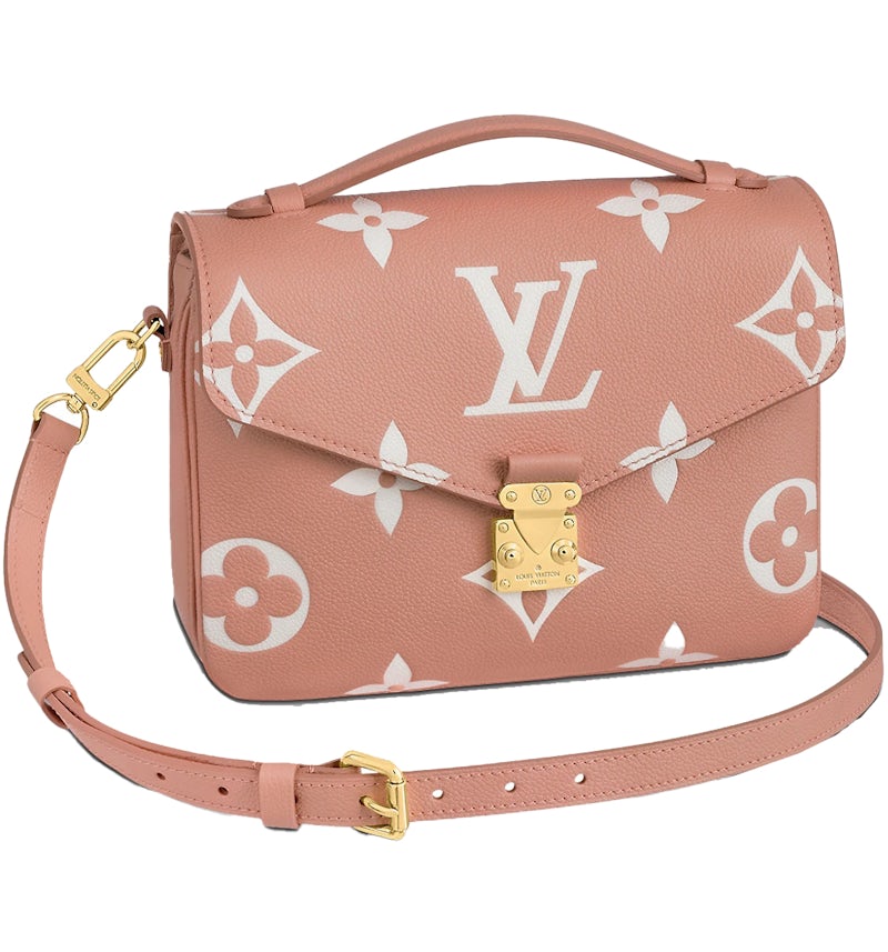 Louis Vuitton Pochette Métis Trianon Pink/Cream in Grained Cowhide