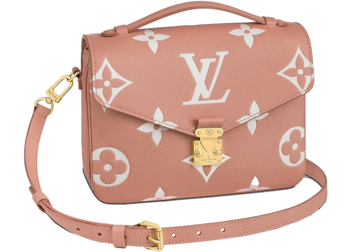 Louis Vuitton Pochette Métis Trianon Pink/Cream in Grained Cowhide