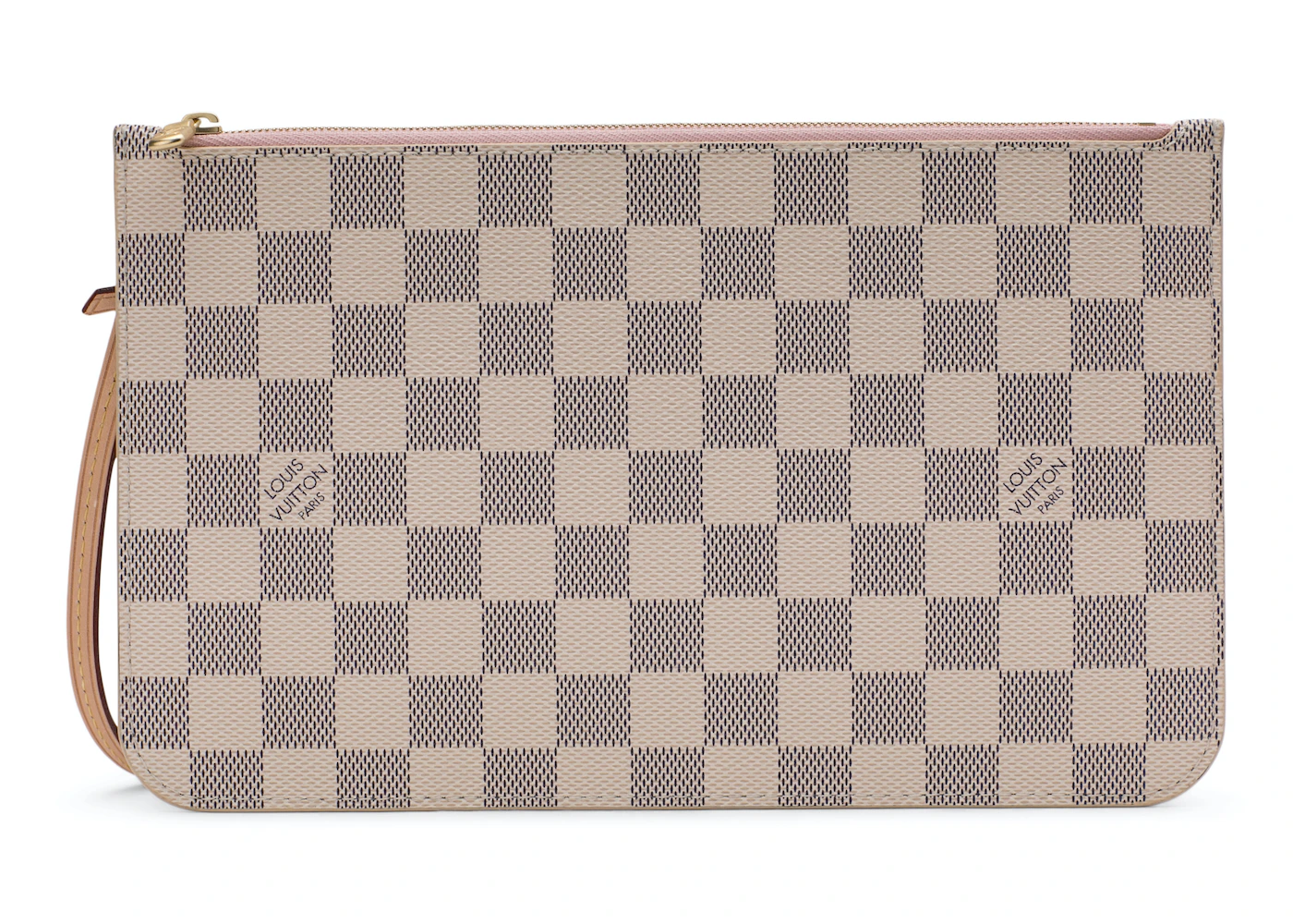 Louis Vuitton Pochette Damier Ebene MM/GM Rose Ballerine Lining in Coated  Canvas with Gold-tone - US