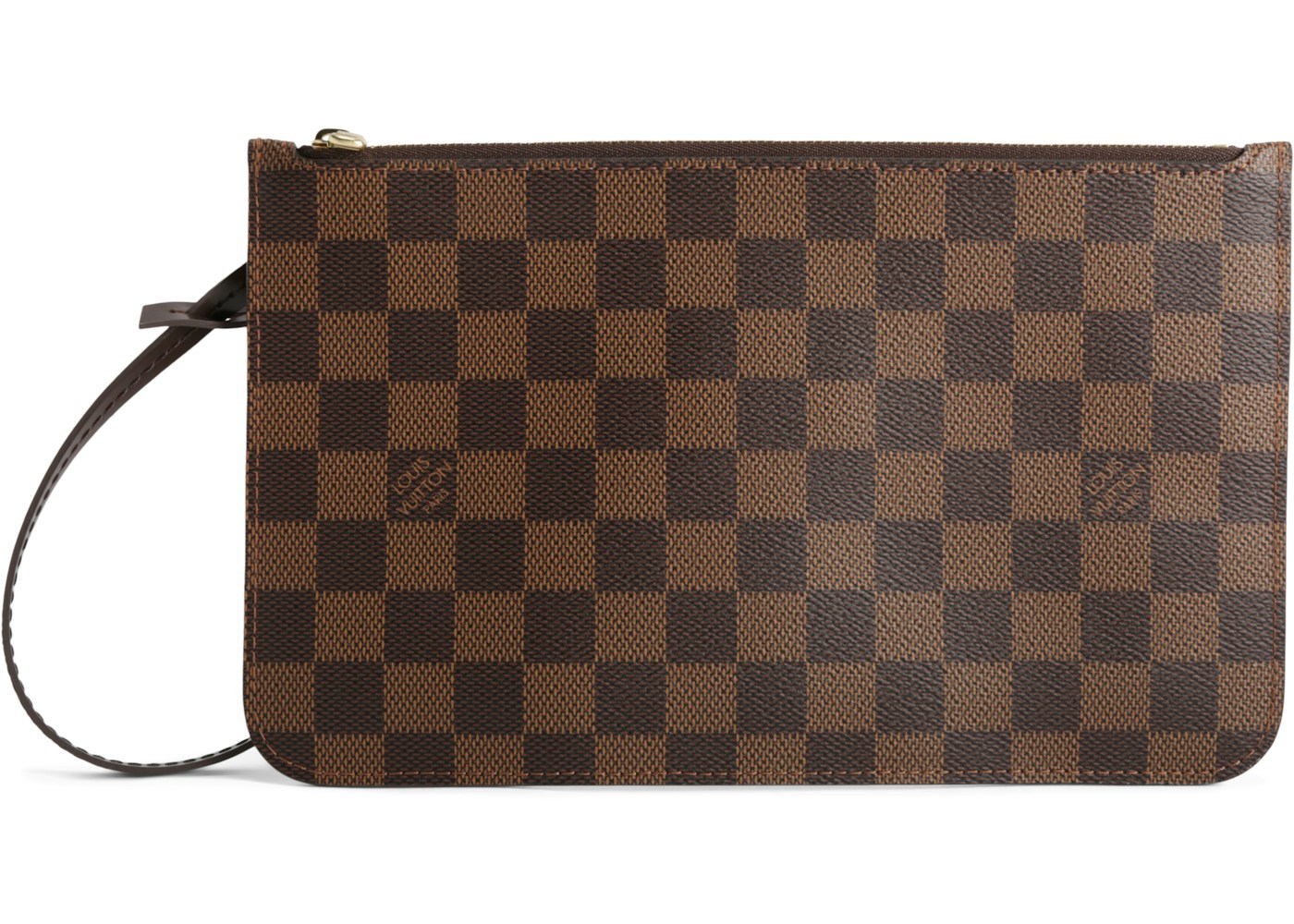 Louis Vuitton Pochette Damier Ebene Mm Gm Cerise Lining In Coated Canvas With Gold Tone Louis Vuitton Pochette Damier Ebene Mm Gm Cerise Lining In Coated Canvas With Gold Tone