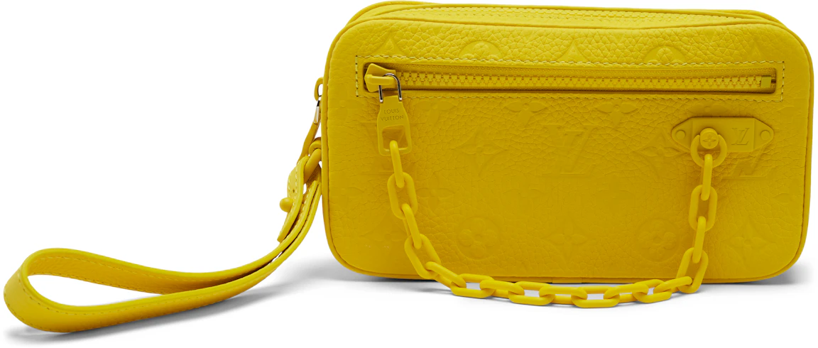 Louis Vuitton Pochette Volga Monogram Yellow in Taurillon Leather with ...