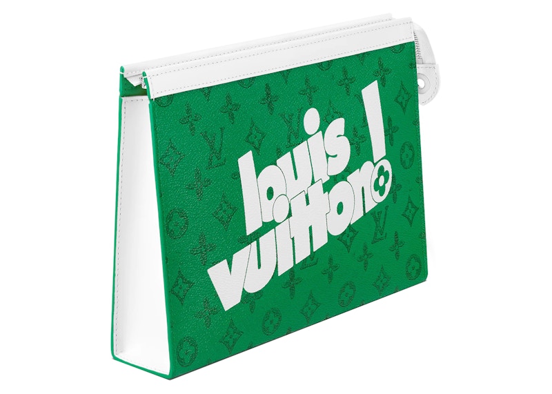 Louis Vuitton Pochette Voyage MM Green Vintage in Coated Canvas/Leather